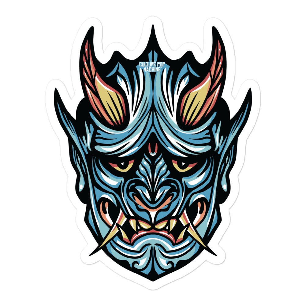 Made in Japan - Oni Mask - Blue - 5.5" x 5.5" Sticker