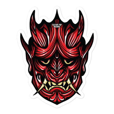 Made in Japan - Oni Mask - Red - 5.5" x 5.5" Sticker