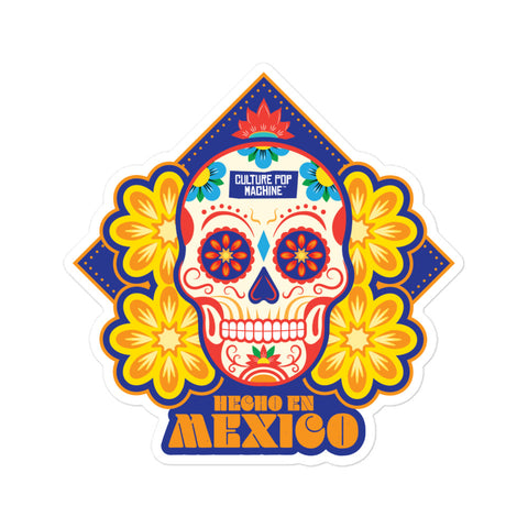 Made in Mexico - Sugar Skull - 5.5" x 5.5" Sticker