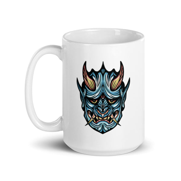 Made in Japan - Oni Mask - Blue - 15oz Mug