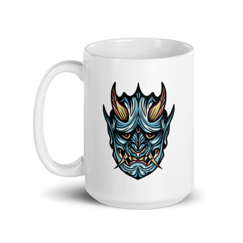 Made in Japan - Oni Mask - Blue - 15oz Mug